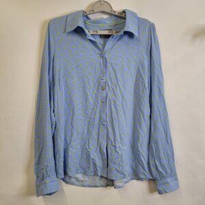 Culture Vilda long sleeve  lime green polka dots  Shirt